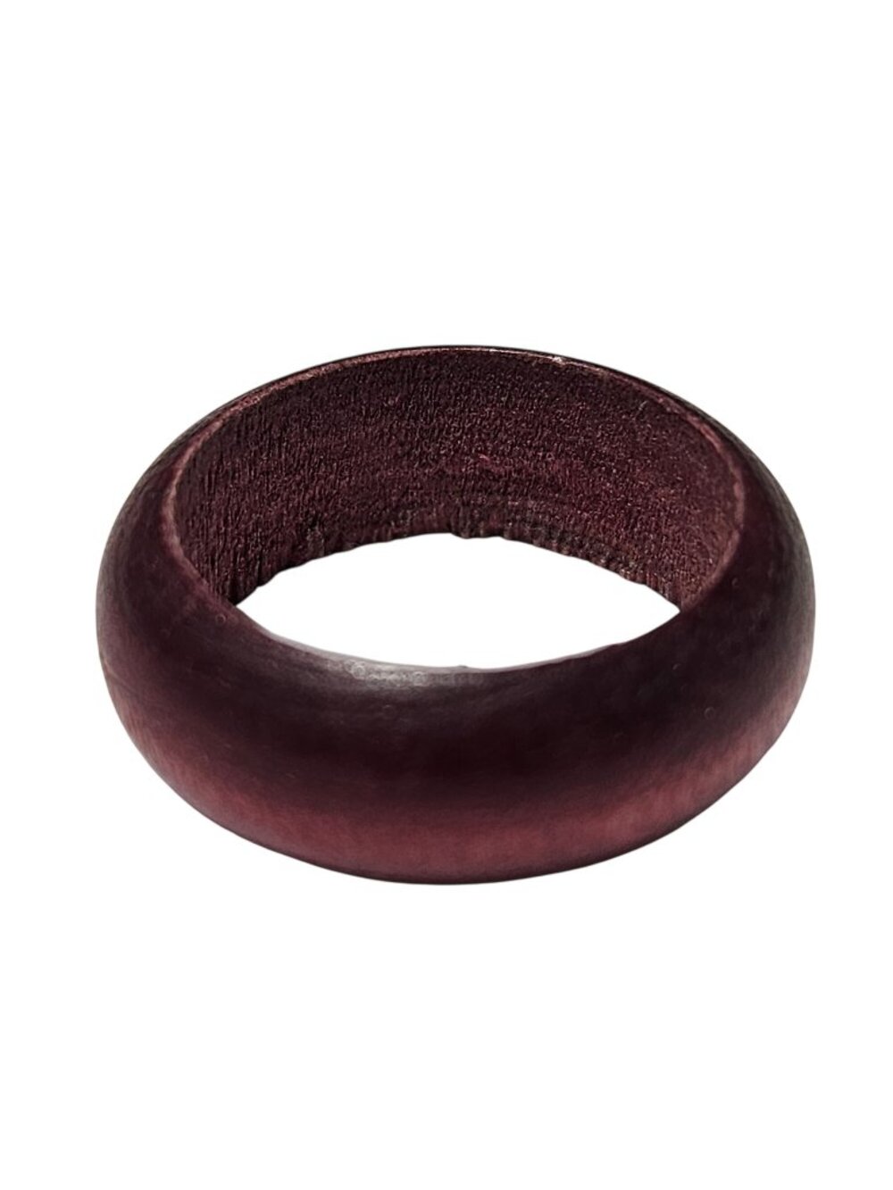 Brown Wood Ring Statement Red Tint Plain Wedding Band Fashion Jewelry Men